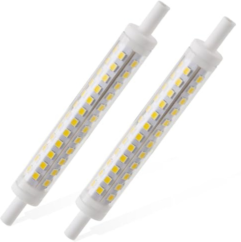 2PC R7S LED Bulb 118mm 9W LED Dimmable J118 Linear Halogen Light Bulb Replacement Warm Cool White 6000K 781LM Equivalent Energy Saving Liner Bulbs Very Bright Ceiling Floodlight Uplighter Reading Lamp