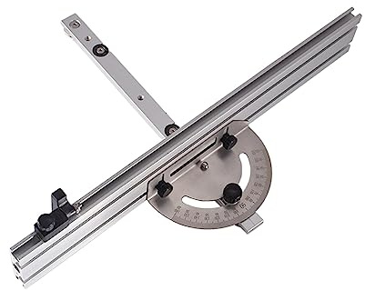 Präzisions-Tischsägen-Gehrungslehre-System mit Gehrungszaun, 120°-Winkelanschläge, verstellbar, für Tischsäge, Bandsäge, Frästisch, Tisch, 415 mm