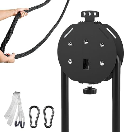 Máquina Entrenadora de Resistencia para Gimnasio en Casa | Polea Ajustable de 30 kg con Cuerda para Entrenamiento de Fuerza, Ejercicios de Brazos y Espalda | Portátil con Correas y Mosquetones