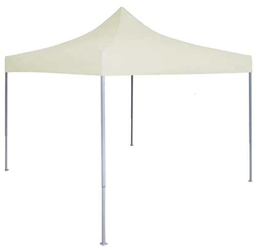 Parasol pergola - Tente de réception professionnelle pliable - 2 x 2 m - En acier - Crème - Pour pelouse, terrasse, patio