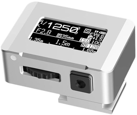 Light Meter Photography, Photography Light Meter, Camera Light Meter with OLED Screen, Exposure Indicator, 30° Average Metering, Adjust ISO, Aperture and Shutter Speed Photography for Cameras(Silver)
