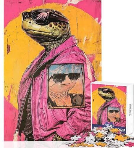 Jigsaw Puzzles 1000 Piece for Teenagers Teenage Mutant Ninja Turtle Art Practical Game Tough Challenge Educational Toy Every Piece Is Unique - (38x26cm)