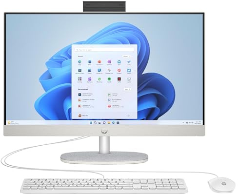 HP 24-CR0062NA | Intel Core i3-N300 Desktop PC | 8GB RAM | 512GB SSD | 23.8 All-in-One Computer | Windows 11 Home | Office & Home PC | Wi-Fi | Fast Performance