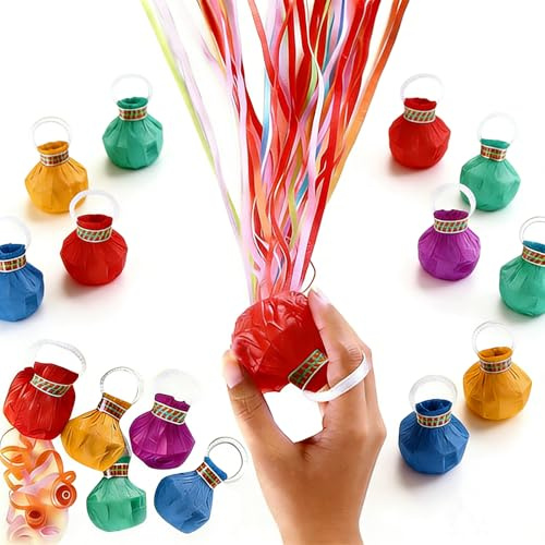 20 Stück Wurf Luftschlangen Bombe mit 5 Farben Mix Saubere Konfetti Poppers, Party Poppers mit Sauberen Streamer Leicht zu Reinigen, Ideal für Geburtstage Hochzeiten Schulanfänge Abschlussfeiern