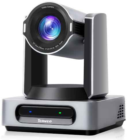 Tenveo 4K@60FPS PTZ-Kamera, 30X Opt. Zoom, 1/1,8″ 8,42MP CMOS, KI-Tracking 3.0, NDI, Dante AV-H, Freed, PoE, HDMI/SDI/USB3.0, Tally, Statusdisplay für Streaming, Broadcast, Konferenzen