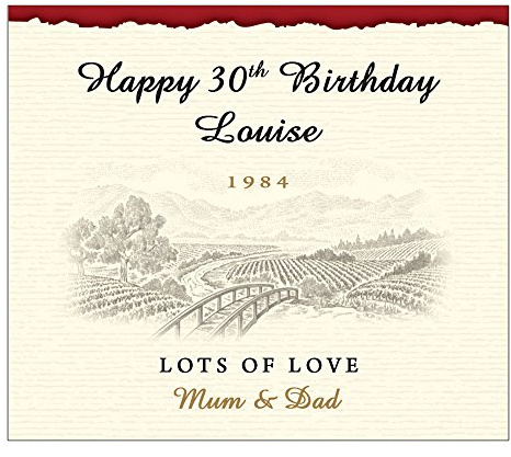 Wine Label Personalised Edible Cake topper (1, 5 x 4.3)