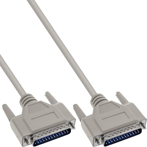 InLine 11119M Serielles Kabel, 25pol Stecker / Stecker, vergossen, 1:1 belegt, 10m