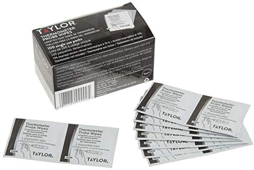 Taylor Precision Products Food Service HACCP Wipes (100-Single Wipes) | 70% Isopropyl Alcohol, 100 Single-Use Individually Wrapped Wipes per Box, Food Service Kitchen Safety