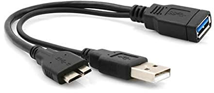 System-S USB A Host zu Micro USB 3.0 On-the-go Adapter USB 3.0 OTG Host Kabel 2 in 1 USB A zu Micro USB 3.0 & USB A Host Datenkabel 20 cm