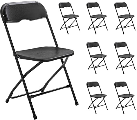Klappstuhl, schwarz, 8 Stück – Empfang, Garten
