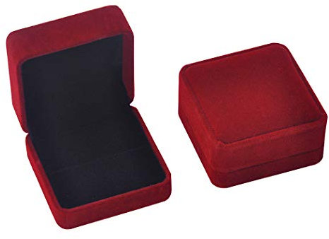 iSuperb 2pcs Schmuckdose für Hochzeit Samt Geschenkbox für Ringe Halskette Ohrhänger Verlobungs Ring Jewelry Gift Box (Ringschachtel B)