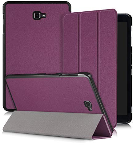 Xuanbeier Custodia per Samsung Galaxy Tab A 101 2016 SM-T580/T585 (A6) Ultra-sottile Cover con Funzione Supporto e Auto Sonno/Sveglia,Porpora