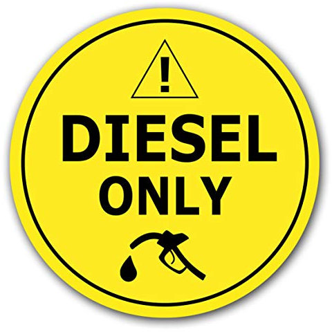 10 Stück Nur Diesel betanken Aufkleber Tankdeckel Ø 7cm Sticker Tanken Tankaufkleber Hinweiszeichen mit UV Schutz für Außen-und Innenbereich