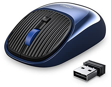 Wireless Mouse, inphic 2.4G Ergonomic Mouse for laptop, Noiseless Computer Mouse 2400 DPI, Portable Mice with USB Receiver for PC,Computer,Chromebook,Notebook, 18-Month Battery Life(Blue)