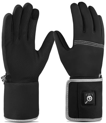 SAVIOR HEAT Beheizte Beheizbare Handschuhe Herren Damen, Dünn Elektrische Batterie Wiederaufladbare Handschuhe atmungsaktive weiche warme Winterskifahren Tippen Fahren Gehen Laufen