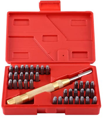 Buchstaben- und Zahlenstempel-Set, 38 Pcs Zahlen und buchstaben Set Einschließlich A-Z-Buchstaben + 0-9 (3 mm) Metal Alphabet und Digitaler Stempel Stamping Punching Leder Werkzeug