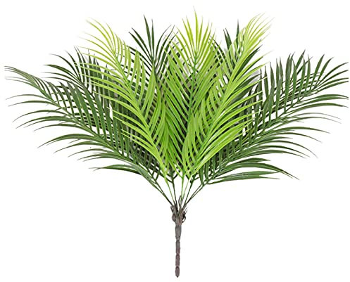 AIVORIUY 2pcs Plante Artificielle Décor Feuille de Palmier Tropicale Vert Plante de Palmier 9 Feuilles Plante de Jungle avec Tige Plante Décoration pour Articles de Fête Hawaïenne Jungle Thème Plage