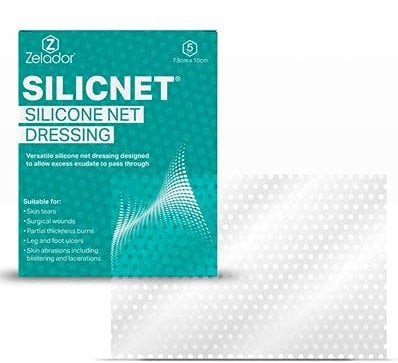 5 apósitos de red de silicona de 10 x 7,5 cm, para desgarros de piel, cicatrices, heridas quirúrgicas y úlceras