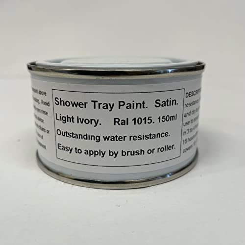 1 x 150ml SATIN Shower Tray Paint - Light Ivory Ral 1015