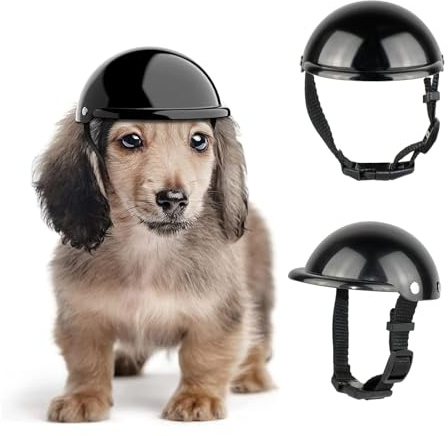 PETCUTE Hundehelm für Hunde,Haustier Hund Helm mit Entlüftung,Sonne Regen Schutz,Haustier Einstellbare Helm,Universal ABS Hund Motorrad Helm für Mittelgroße Hunde, Kleine Hunde, Katzen