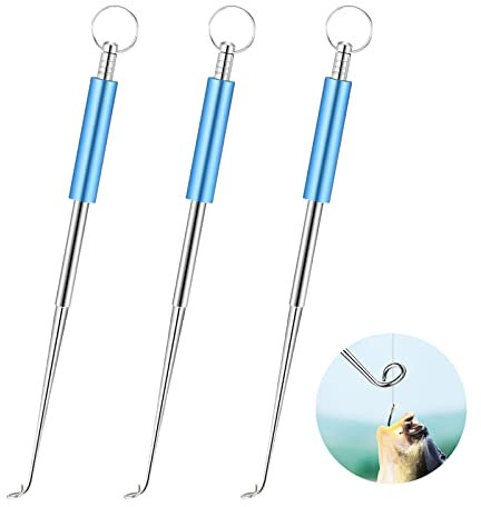AZWOOD Edelstahl Angeln Aushaken, Premium Angelhaken Entferner, 3 Stück Disgorger Tragbarer Angelhaken Entferner Aushaken Auszieher Angelzubehör