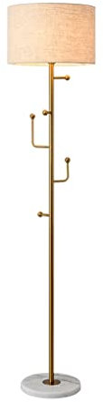 Floor lamp Led Nordic Creative Floor Lamp with Hook Linen Lampshade Floor Light for Living Room Bedroom Marble Base Standing Lamp Standing lamp