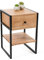 M2 Kollektion Bolzano 1 – Beistelltisch aus massiver Wildeiche & Metall, 40x60x40 cm/Mit Schublade & Ablage/Industrial-Design/Robust, pflegeleicht & vielseitig einsetzbar