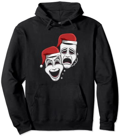 Theatermaske Weihnachtsmann Mütze Weihnachten Pyjama Musical Broadway Pullover Hoodie