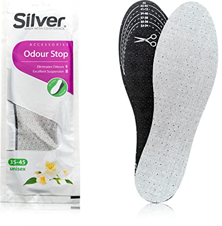 Silver Shoe Insole, Einlegesohle Unisex-Erwachsene, Silber, Standard, silber/schwarz, Einheitsgröße