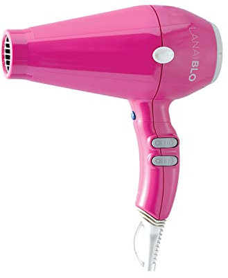 LanaiBLO Metallic Pink Ionic Hairdryer – 2400W Professional Power Hair Dryer, Salon Quality Blow Dryer for Women & Men, Ceramic Tourmaline, Lightweight with Nozzle Attachments