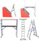 HOME MASTER® Aluminium Multi-Purpose Ladder | Adjustable 5-in-1 Scaffolding | Step Ladder | Work Platform |150 kg Weight Rating | Rubber Feet