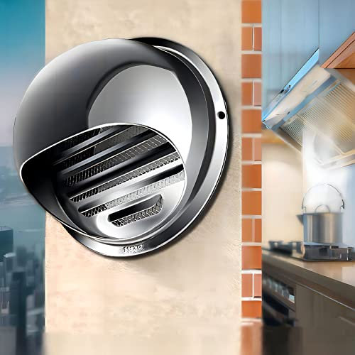WORDFUN Griglia Aerazione Acciaio Inox, Griglia di Ventilazione A Sfera, Copertura di Ventilazione con Rete Anto Insetti, Presa di Ventilazione A Parete, Sfiato Esterno