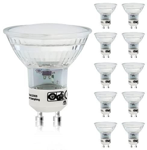 ZMH GU10 LED-Lampen Warmweiß - 4W 3000K Glühbirnen 320LM (40W Halogenstrahler-Äquivalent) Spotlight 2 pin Energiespar-Downlight Decke 120° Abstrahlwinkel - nicht dimmbar,10er Pack