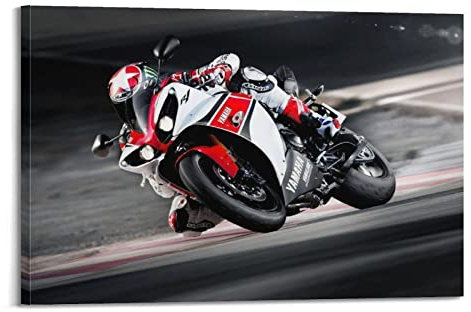 Motorrad-Poster für Yamaha YZF-R1M Motorräder Motorsport Poster Dekorative Malerei Leinwand Wandposter und Kunstbild Druck Moderne Familie Schlafzimmer Dekor Poster