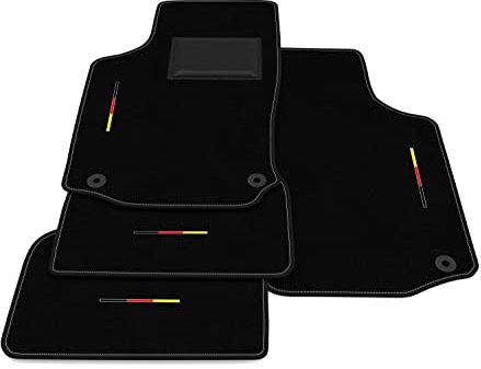 Fußmatten kompatibel mit Opel Corsa C 2000-2006, Stickerei Flaggen-Set, personalisierbar, Teppich-Set, Autoteppich