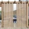Heavyoff Outdoor Vorhang Wasserdicht Transparent Gardinen mit Ösen Leinenoptik Outdoorvorhänge für Gartenlaube Balkon Terrasse Pavillon 2 Stück, Khaki, 132x213cm