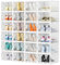 SIMPDIY Schuhboxen Stapelbar Transparent, 24er Pack Schuhkarton, Schuhaufbewahrung mit Deckel für Turnschuhe, Stöckelschuhe und Hausschuhe, bis Größe 46