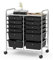 GIANTEX Rollwagen mit 12 Schubladen stapelbar, Schubladenwagen Badrollwagen Küchenwagen mit feststellbaren Rollen, Aufbewahrungswagen Haushaltswagen für Küche Bad Büro 64x38x75 cm (Schwarz)