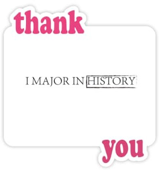 Zitat I Major in History Art Deco Fashion Thank You Aufkleber Zitat Grateful