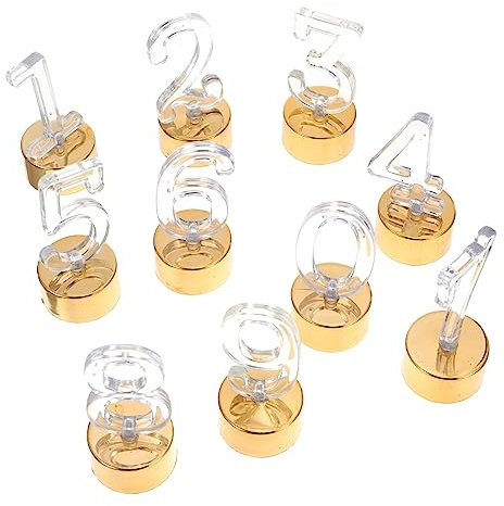 Ciieeo Birthday Number Candle 10pcs Flashing Light up Cake Candle Set LED Number Birthday Cake Topper Candle for Birthday Anniversary Celebration - Golden