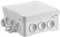 SIMET Anschlussdose NS6 FASTBOX&HOOK, Abmessungen 85 X 85 X 40 MM, grau, halogenfrei, selbstverlöschend, UV-beständig, IP54, mit Einhängemöglichkeit HNS, 1 Stk.