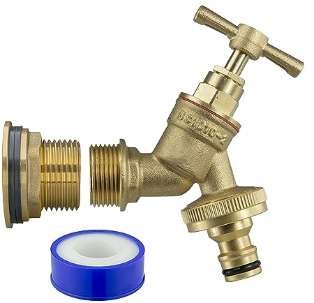 water butt/rain barrel outlet 3/4 hole (26mm) adaptor/connector and range of 1/2 bsp taps,FREE THREAD SEAL TAPE!…
