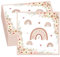 Tenare 50 Stück 33 x 33 cm Boho Regenbogen Servietten Einwege Blumen Servietten Boho Papierservietten Party Servietten für Babyparty Mädchen Kinder Geburtstag Party Tischdeko (Stil 2)