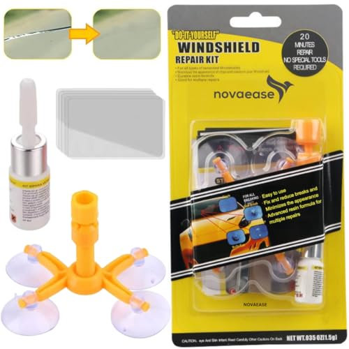 NOVAEASE Windscreen Repair Kit Car Windscreen Crack Repair Kit for Fix Auto Windscreen Glass Windshield Repair for Cracks Scratch Chips Glass Repair