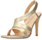 Andrés Machado - AM5742 - Sandales d'été élégantes à Talons Hauts pour Femme - Design Dos Nu - Bretelles Larges - Maintien sécurisé - Tailles spéciales - Soft Doré, Pointure EU 43