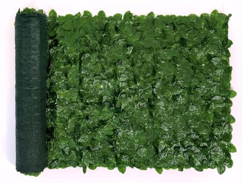 Meridiana Siepe Finta Artificiale Ornamentale (3 x 3 Mt) | Rotolo Frangivista Frangivento 1680 Foglie Foglia Finta Prato Sintetica Anticaduta Ringhiera Terrazzo Balcone Giardino