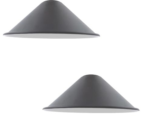 DCVOLTAGE Moderne Deckenlampe, Lampenschirm, Grau, Metall, kegelförmig, Hängeleuchte E27-Sockel, Hängeleuchte für Schlafzimmer, Flur, Büro, Café, Restaurant, 2 Stück