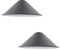 DCVOLTAGE Moderne Deckenlampe, Lampenschirm, Grau, Metall, kegelförmig, Hängeleuchte E27-Sockel, Hängeleuchte für Schlafzimmer, Flur, Büro, Café, Restaurant, 2 Stück