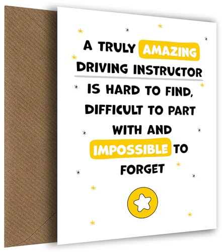 Hey Chimp Fahrlehrer Dankeskarte - Impossible to Forget - Wertschätzungskarte für Fahrlehrer, um sich bei ihm oder ihr zu bedanken - Dankeschön-Lektionen bestanden Test