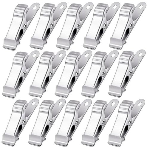 SamHeng Silver Spring Clamps, 4CM Wide Metal Mini Clamps for Crafts, Wire, Photo & Curtain Clips